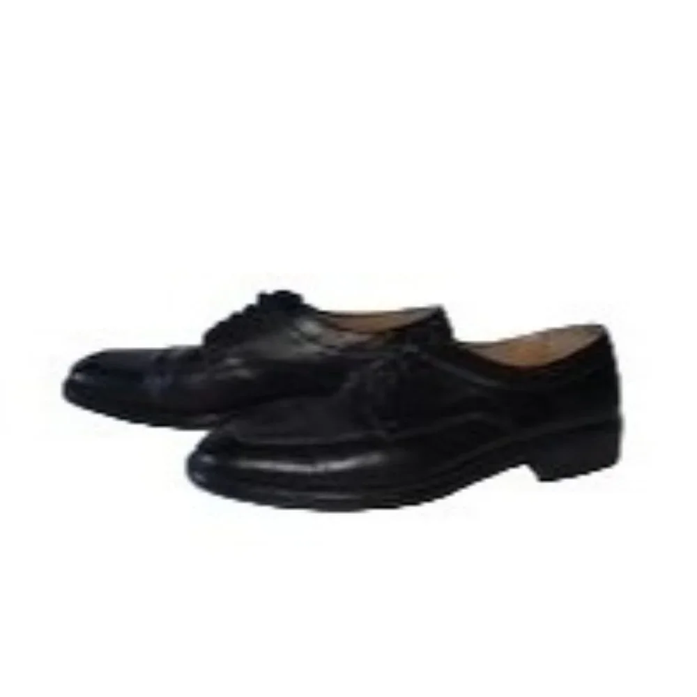 E.T. Wright black lace up split toe dress shoes mens 14‎ B (sole wear) 602562